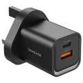Engage Dualport (USB-C +USB -A) 35W Power Adapter UK Plug Black