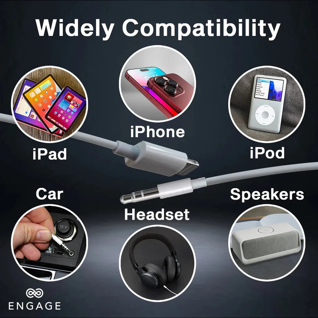 Engage Lightning To 3.5Mm Aux Audio Cable -VUA8