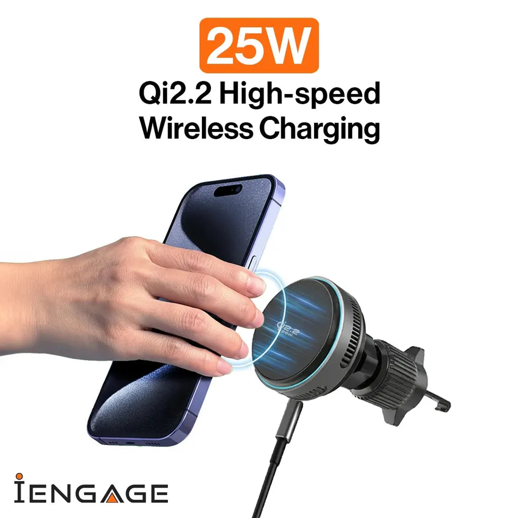 Engage Qi2 Wireless Charger With Cooler And Air Vent Holder