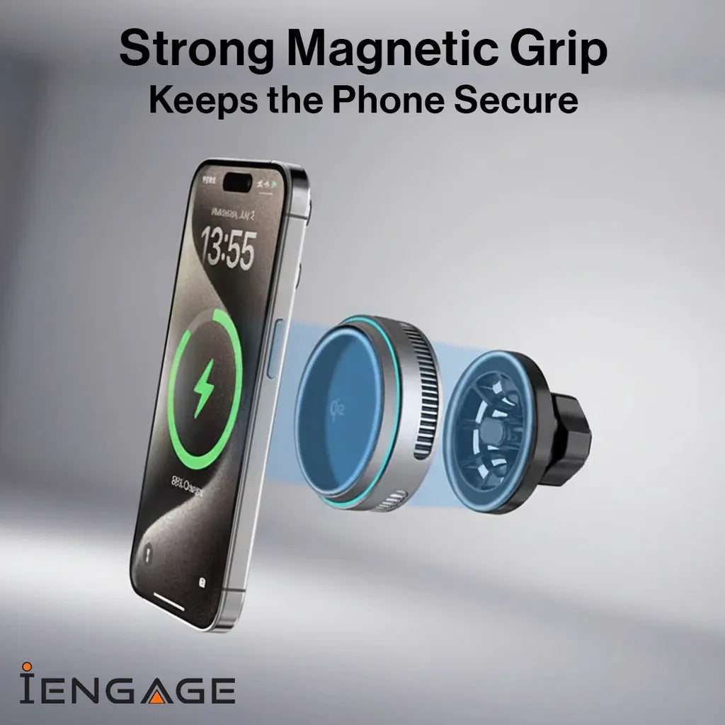 Engage Qi2 Wireless Charger With Cooler And Air Vent Holder