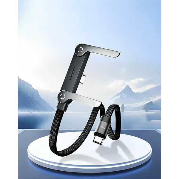 Engage T-Angled 240W 2-In-1 USB-C Cable With Phone Stand Bracket