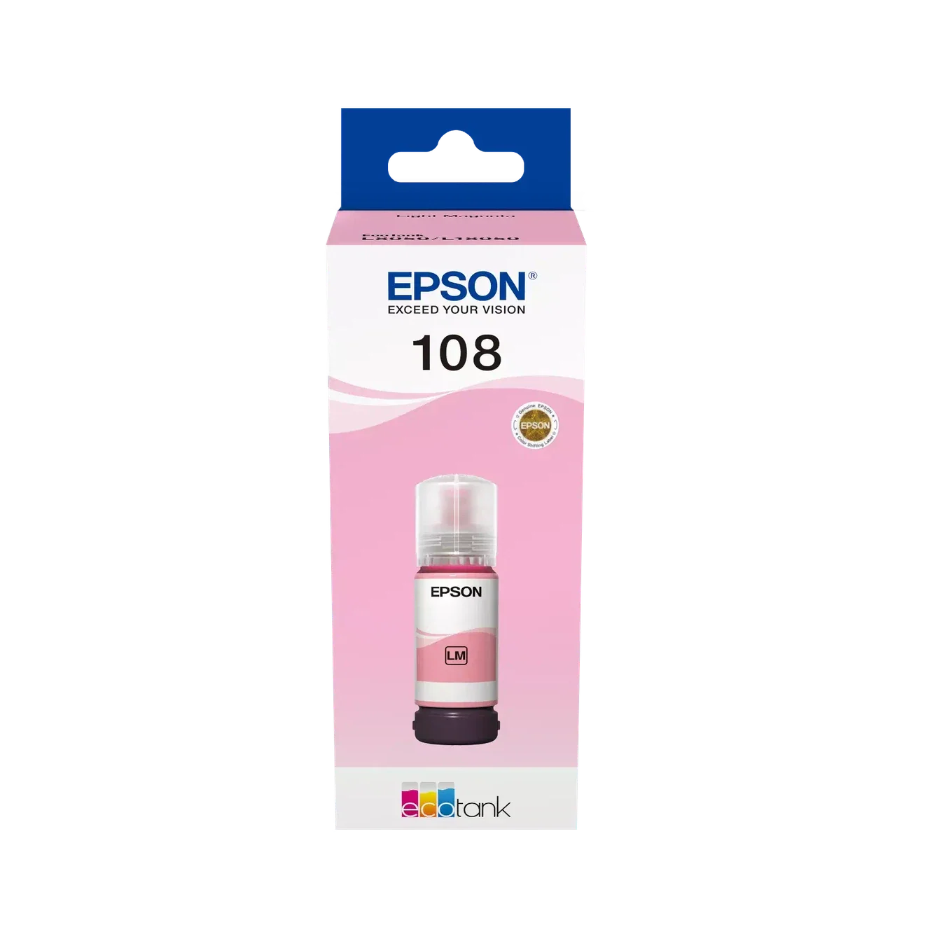 Epson 108 Light Magenta Ink Bottle – 7200 Pages/ 70 ml/ Light Magenta Color/ Ink Bottle