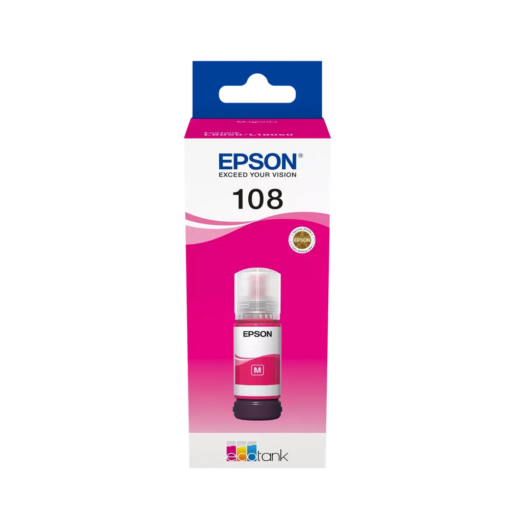 Epson 108 Magenta Ink Bottle – 7200 Pages/ 70 ml/ Magenta Color/ Ink Bottle