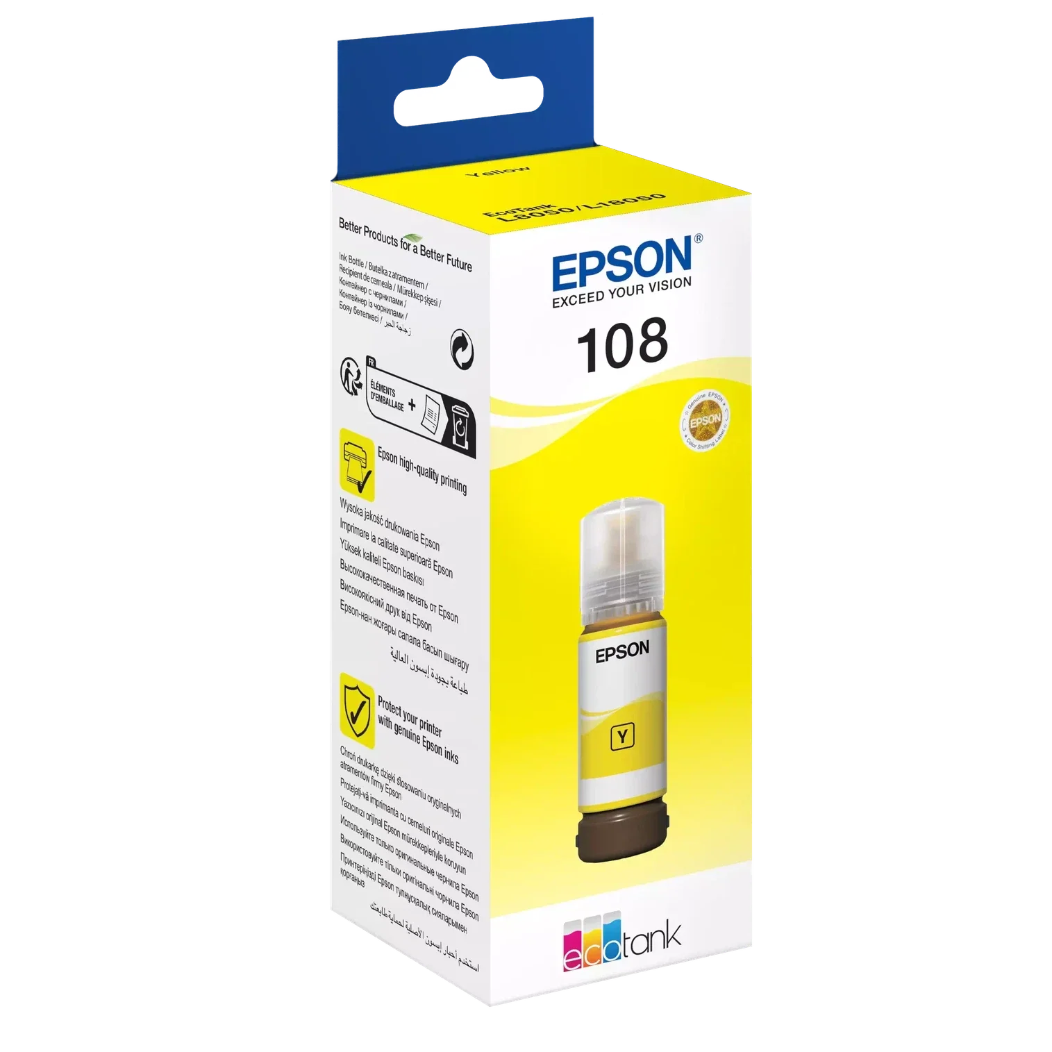 Epson 108 Yellow Ink Bottle – 7200 Pages/ 70 ml/ Yellow Color/ Ink Bottle