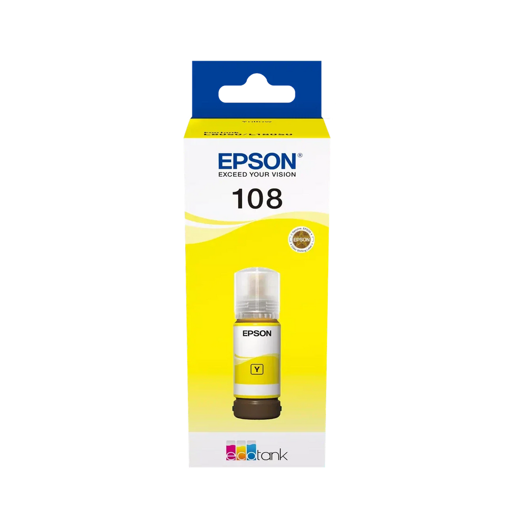 Epson 108 Yellow Ink Bottle – 7200 Pages/ 70 ml/ Yellow Color/ Ink Bottle