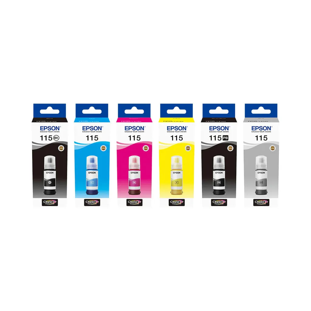 Epson 115 EcoTank Ink Bottle Set – 70ml Genuine Ink for Photo Printing