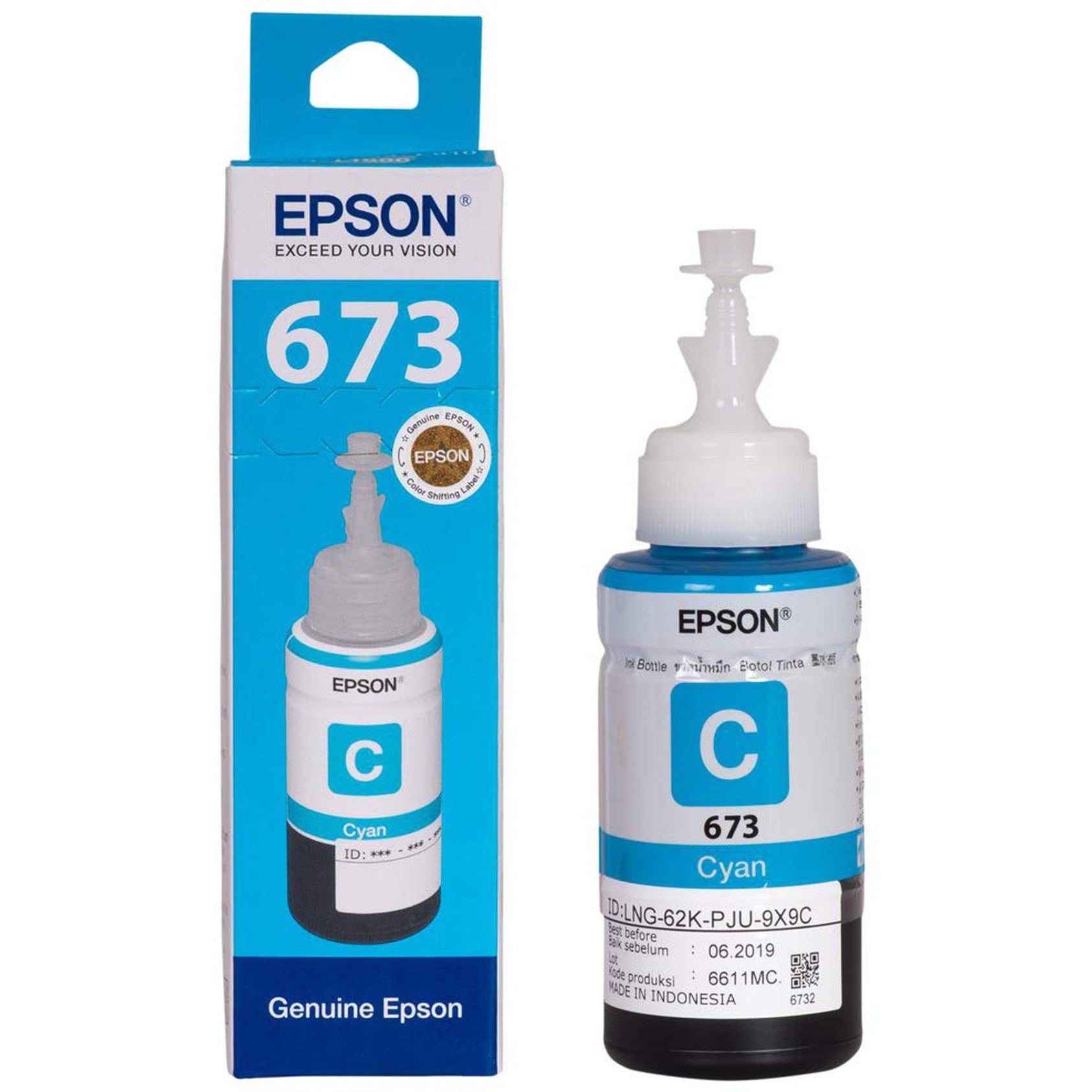 Epson T673 Cyan Ink Bottle 70Ml
