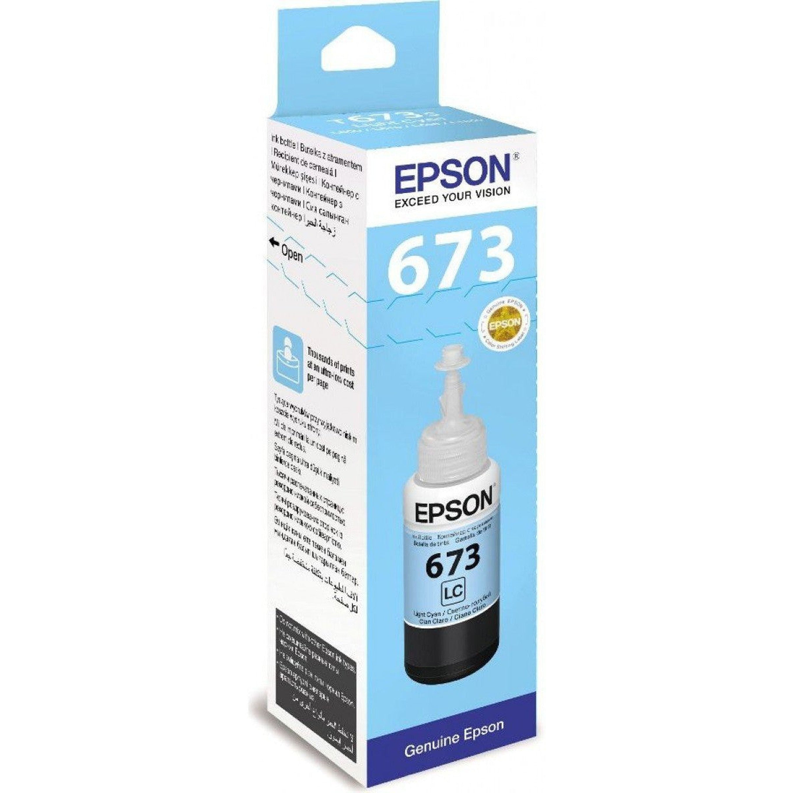 Epson T673 Light Cyan Ink Bottle 70Ml