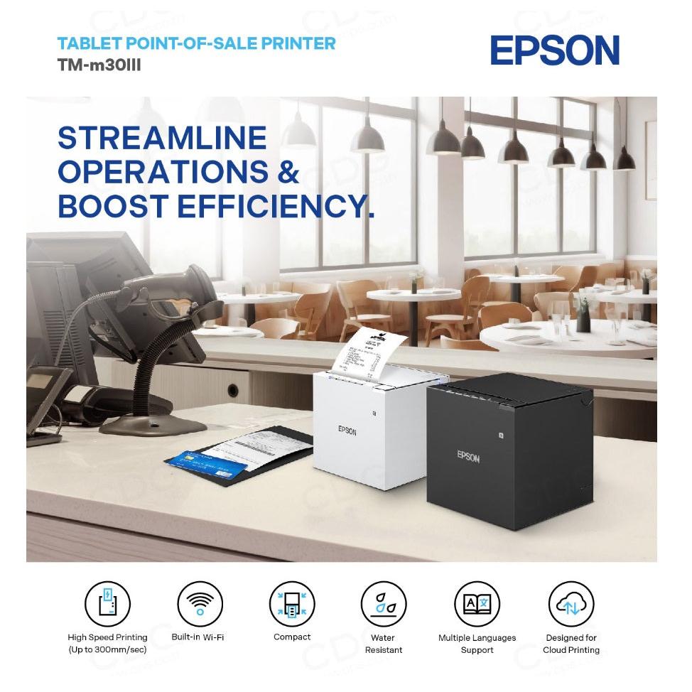 Epson TM-M30III (152A0) USB + Wi-Fi + Bluetooth Thermal Receipt Printer