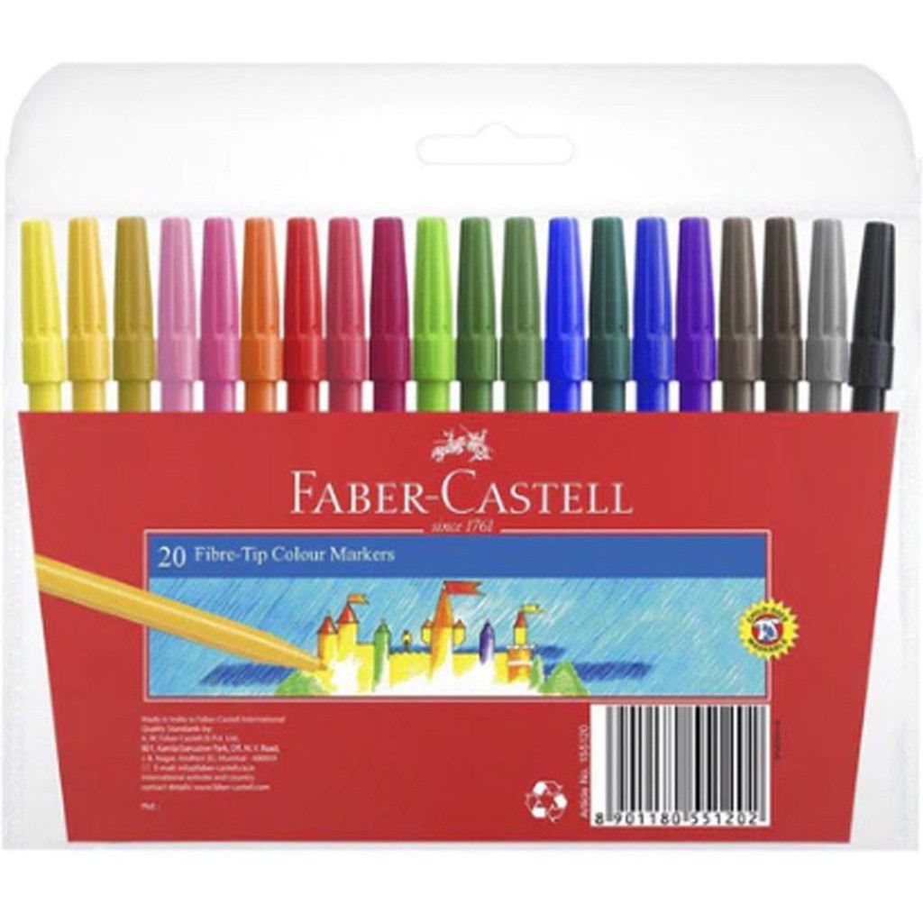 Faber Castell 20 Colored Markers Felt Tip
