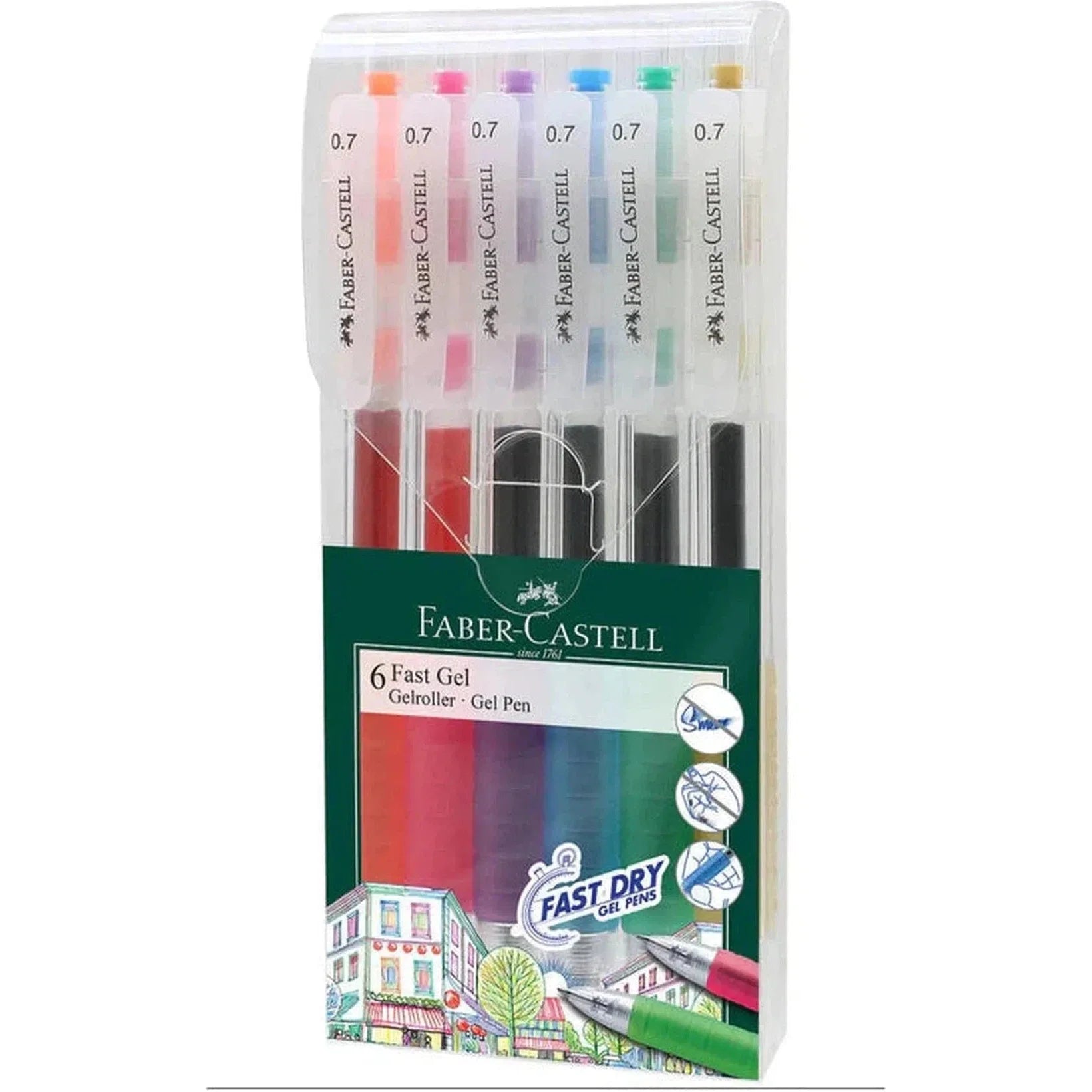 Faber Castell 6 Fast Gel Pen Set