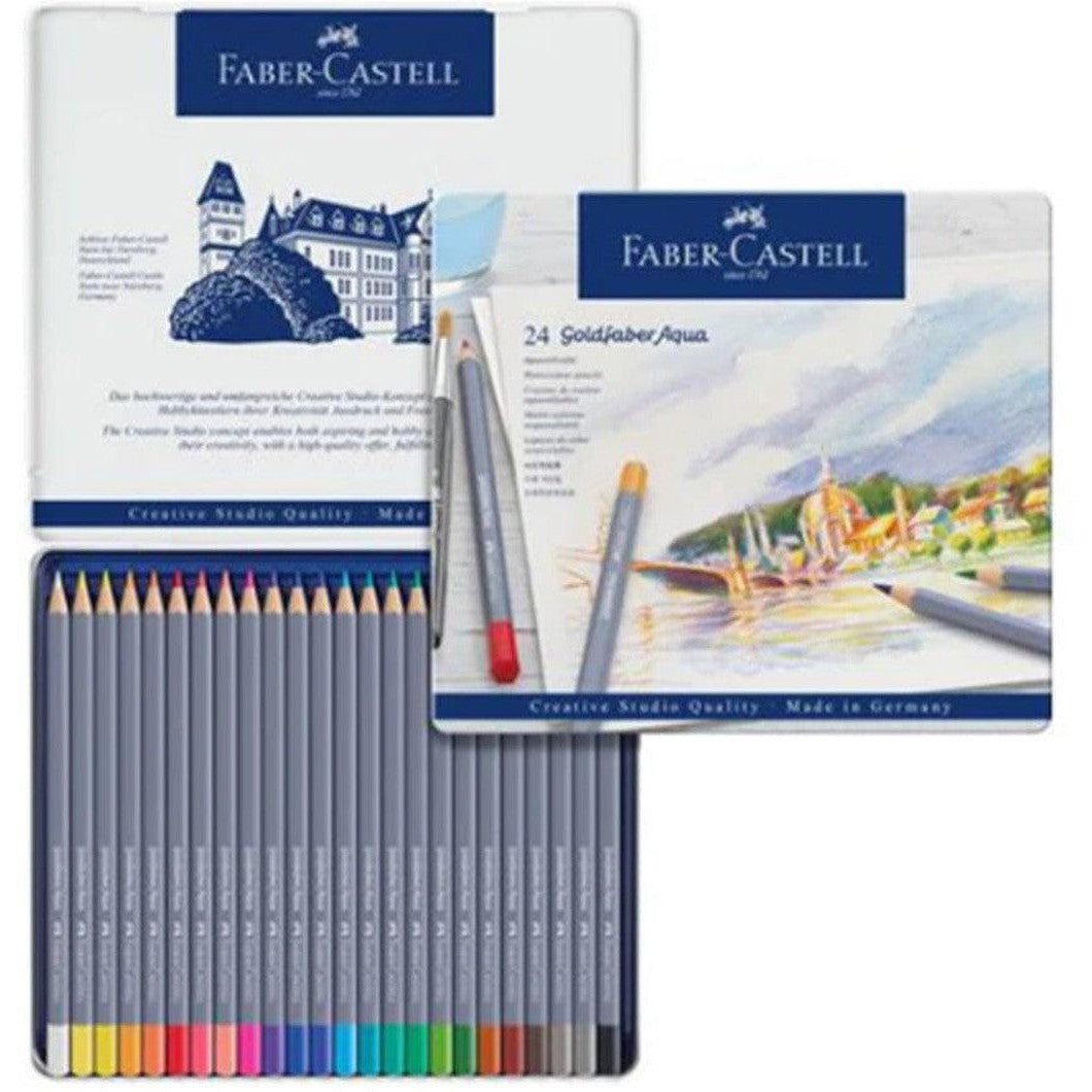 Faber Castell Goldfaber Aqua Watercolour Pencil Tin Of 24