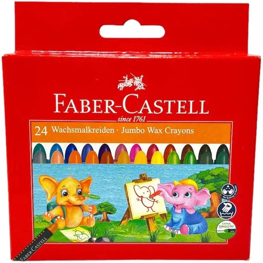Faber Castell Jumbo Wax Crayons 24 Colors 120039