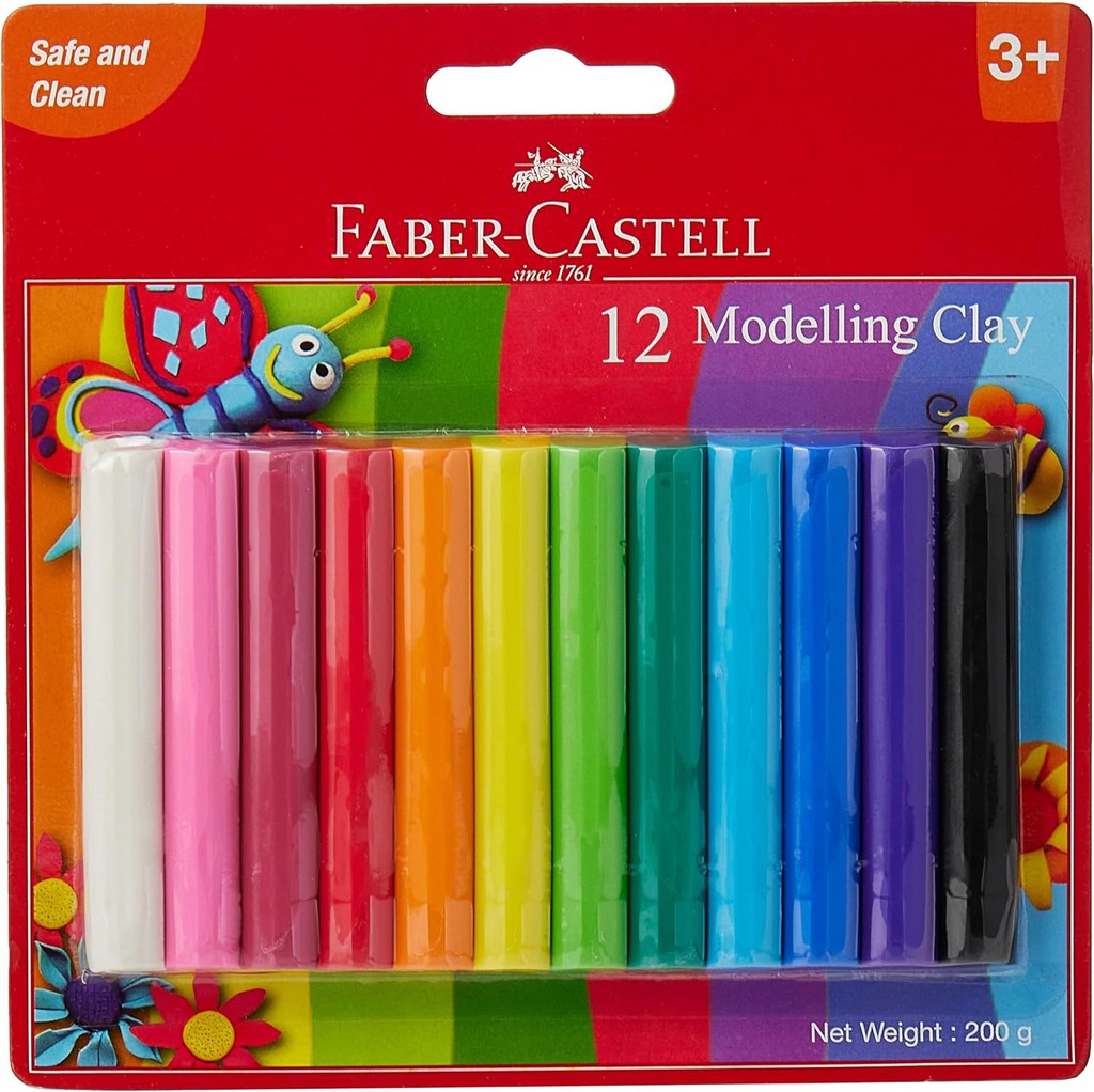 Faber-Castell Modelling Clay 200gm 12 Colors X 16.5gm