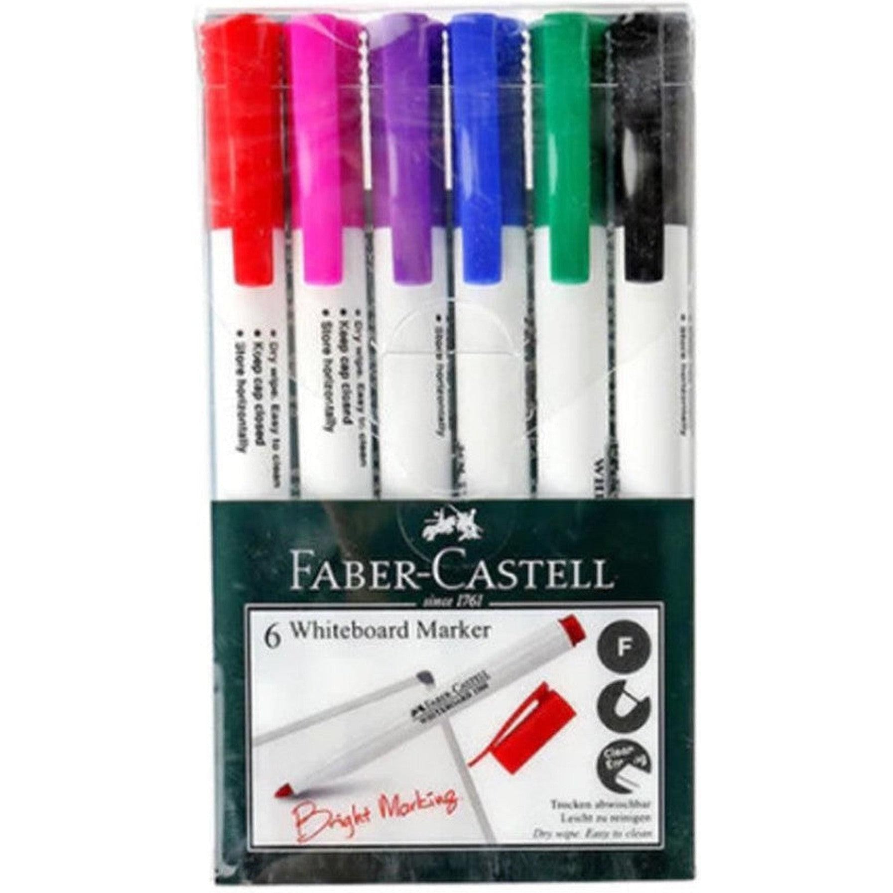 Faber Castell Slim White Board Marker Fine Tip Set Of 6 156073