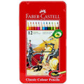 Faber Castell-Std Color Pencil 12 Colors (Flat Tin)