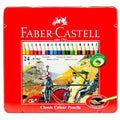 Faber Castell-Std Color Pencil 24 Colors (Flat Tin)