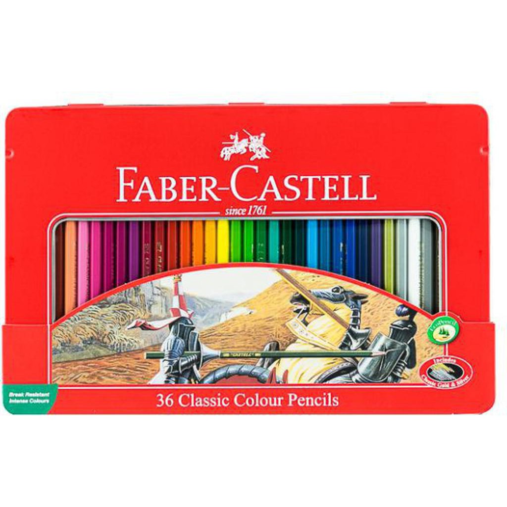 Faber Castell-Std Color Pencil 36 Colors (Flat Tin)