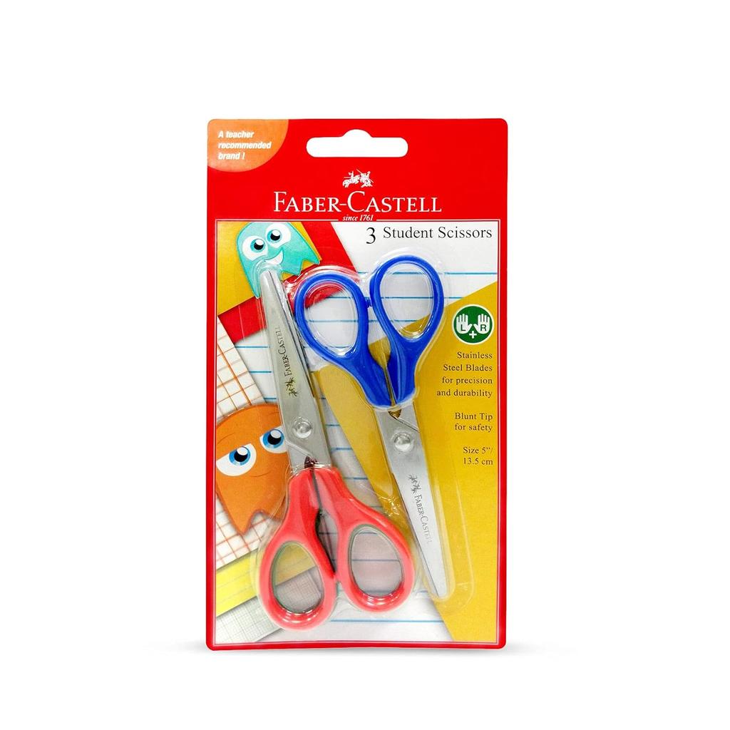 Faber-Castell Student Scissors 3Pc of 5 in a Blister