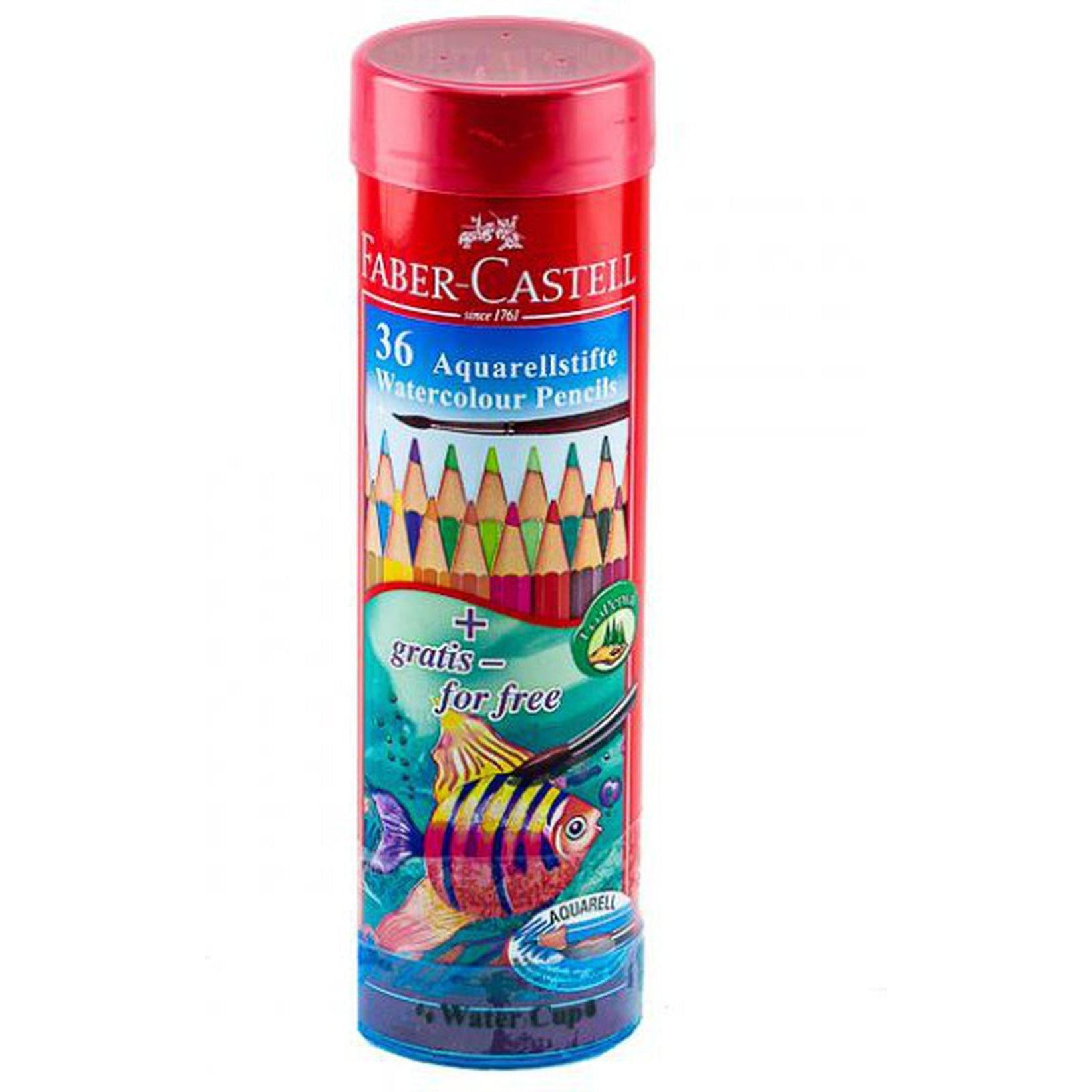 Faber Castell-Water Color Pencil Round Tin 36 Colors