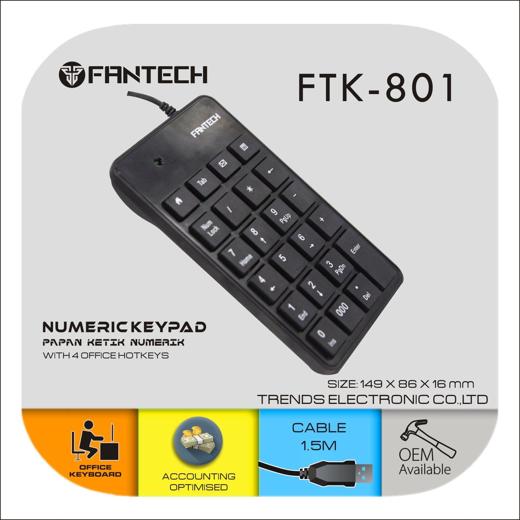 Usb Numeric Keypad With 23 Keys