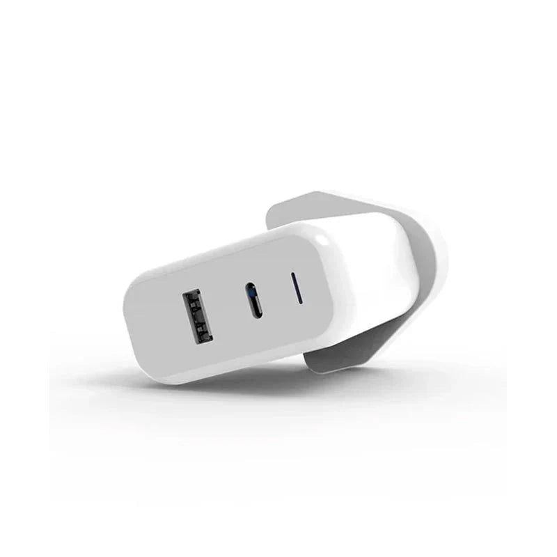 Feeltek Fast Charging Dual Pack - Elec PD UK Charger 30W + USB-C to Lightning Cable 180 cm / White