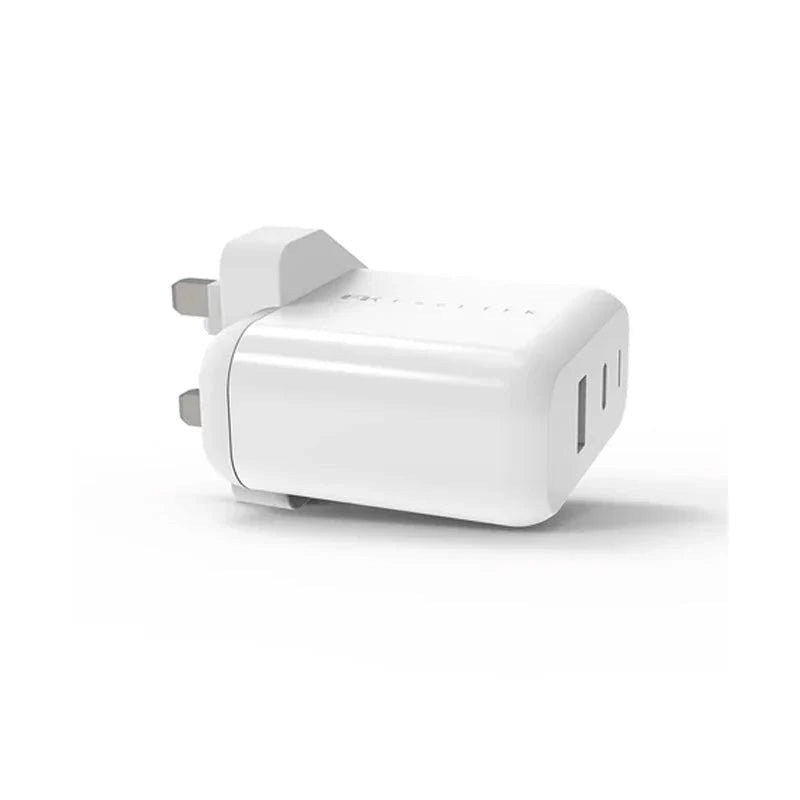 Feeltek Fast Charging Dual Pack - Elec PD UK Charger 30W + USB-C to Lightning Cable 180 cm / White