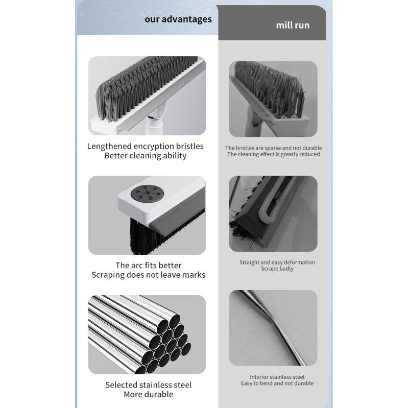 Floor Cleaning Brush + Wiper 2 In 1