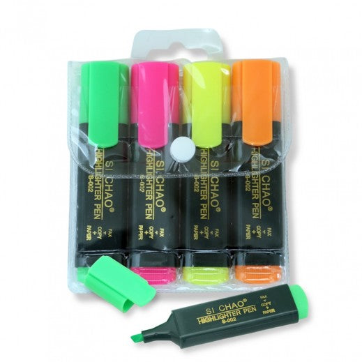 Fluorescent Highlighter Pen Set of 4