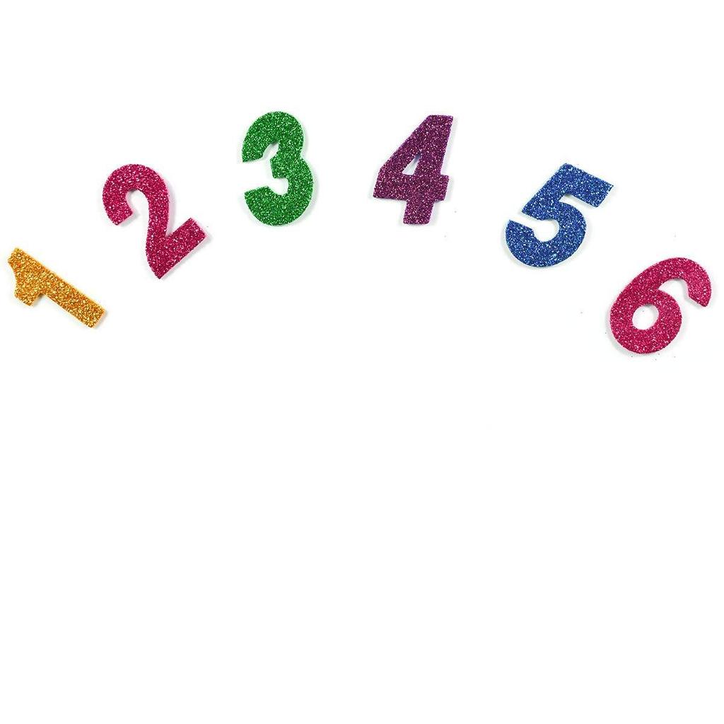 Foam Glitter English Numbers