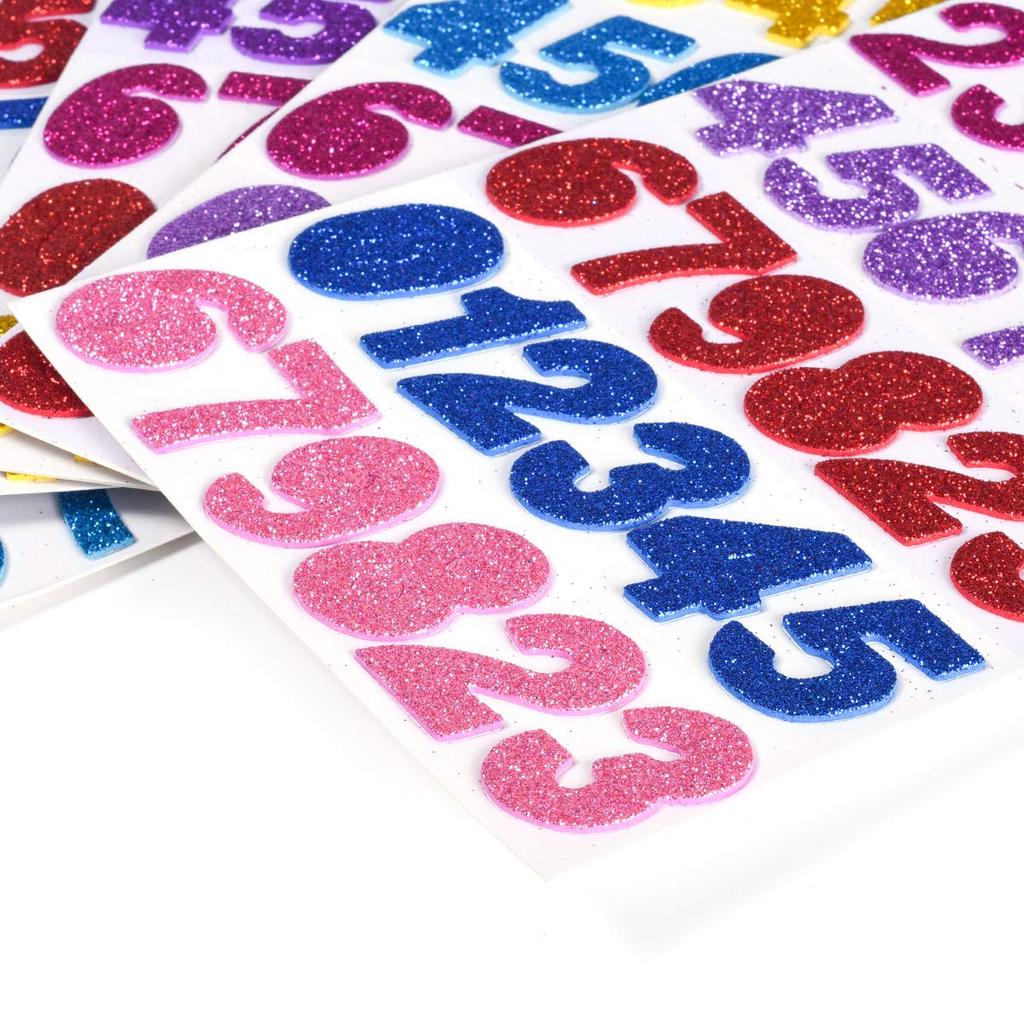Foam Glitter English Numbers