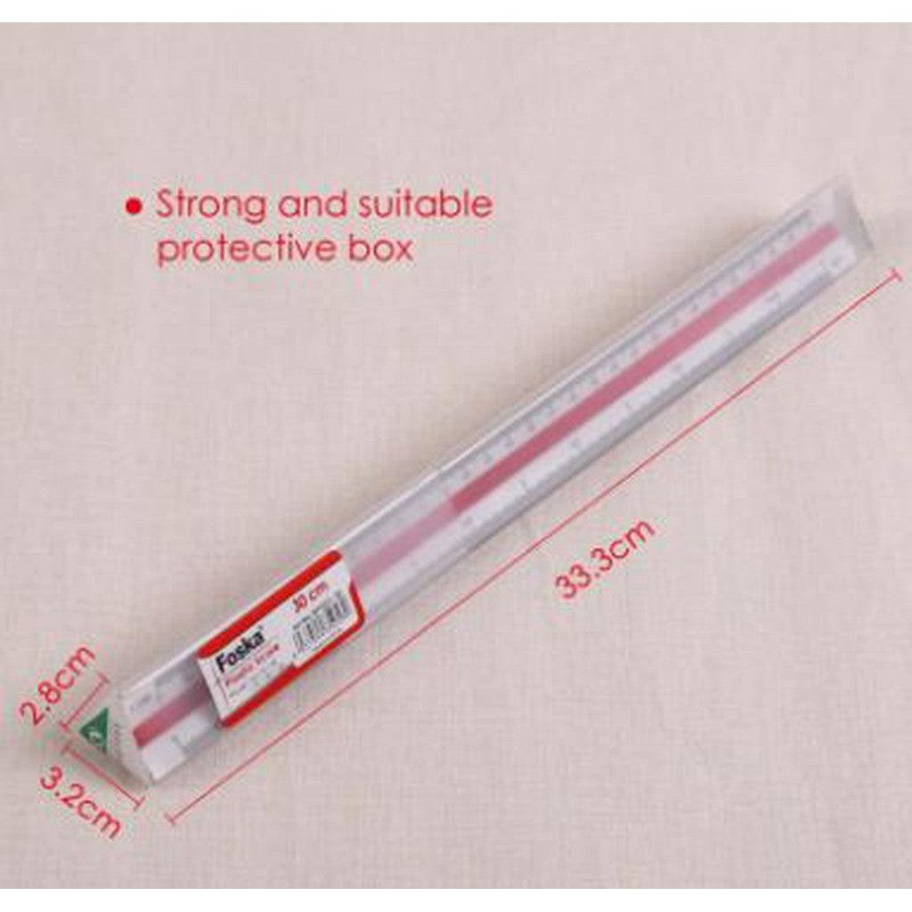 Foska 30Cm Plastic Triangle Scale Ruler Bp9331-30