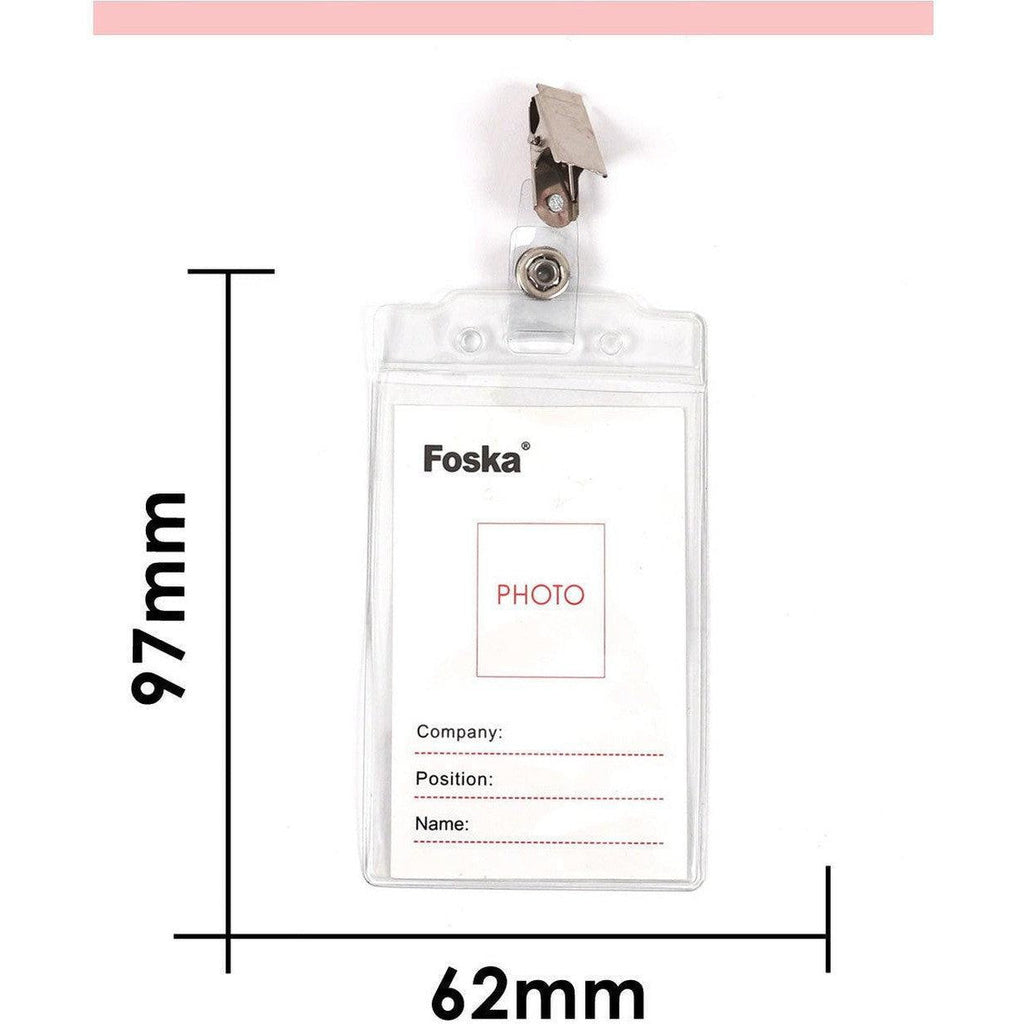 Foska Clear Plastic Id Badge With Clips Nb0300/4 50Pcs/Box