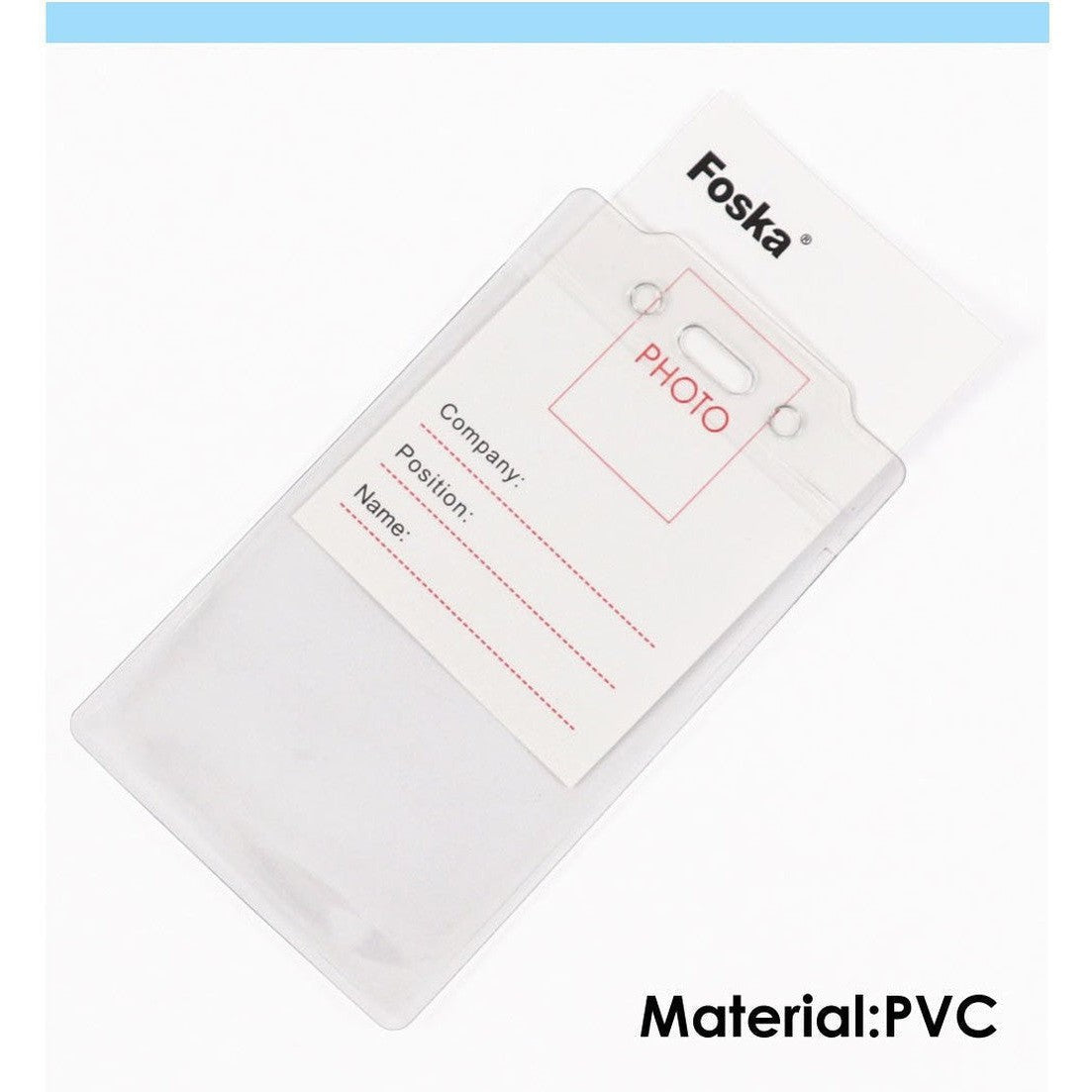 Foska Clear Plastic Id Badge With Clips Nb0300/4 50Pcs/Box