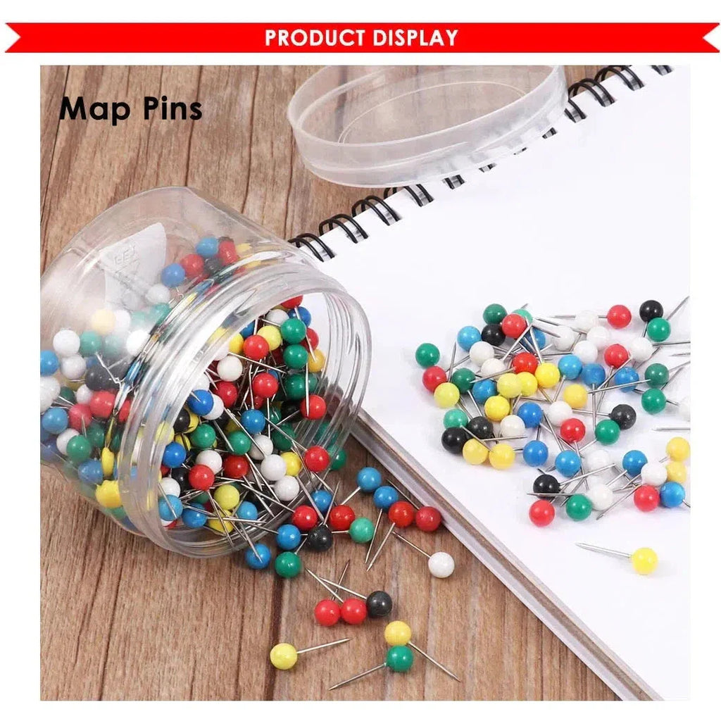 Foska Colored Map Pins (100Pcs/Packet)