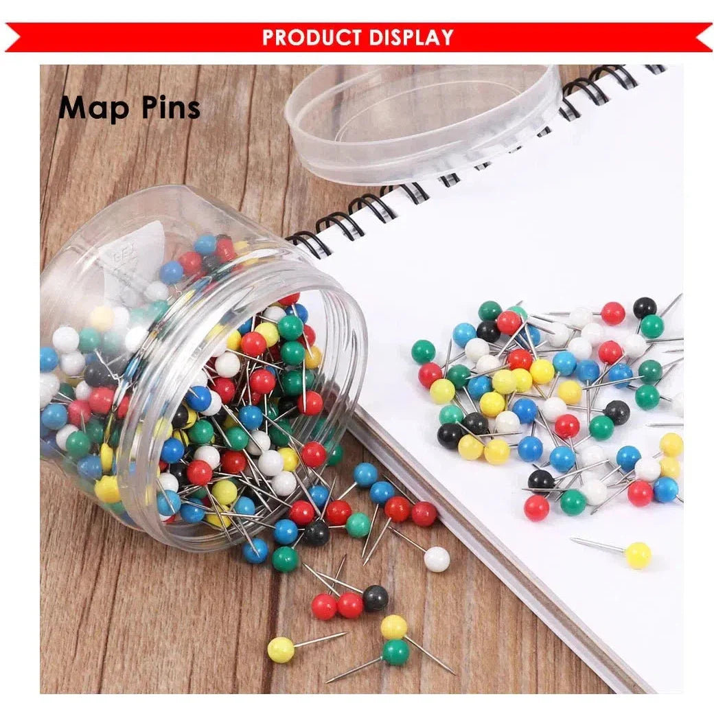 Foska Colored Map Pins (100Pcs/Packet)
