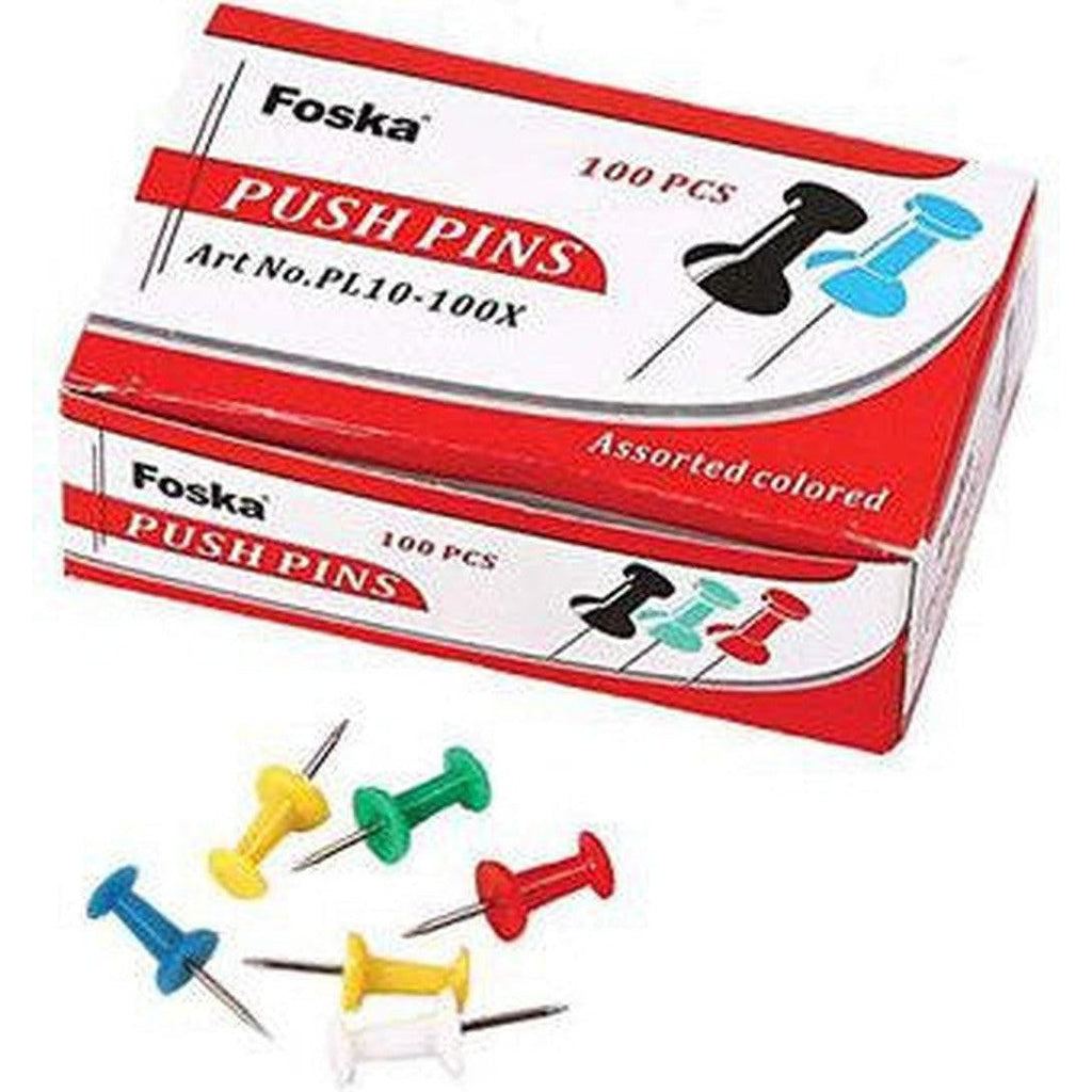 Foska Colored Plastic Push Pins 25Mm (100Pcs/Packet)