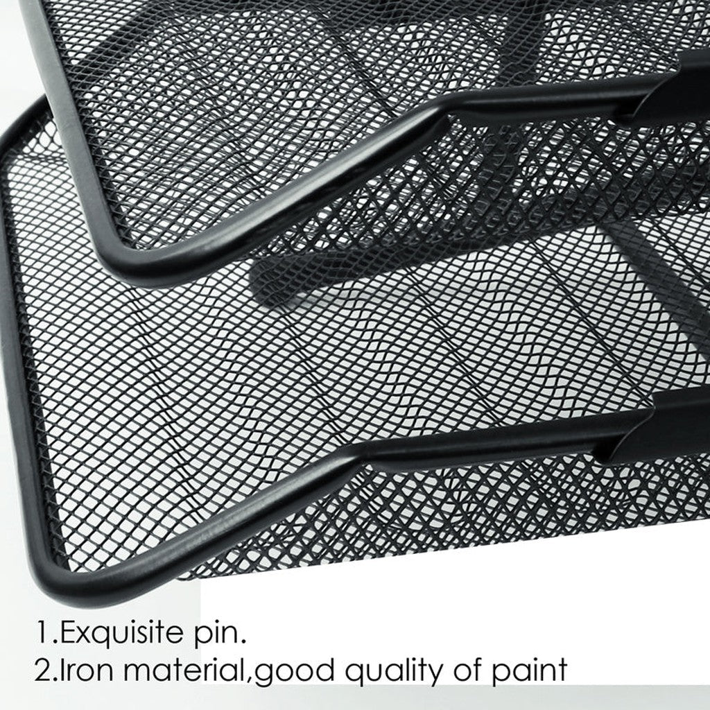 DeskMate 5 Piece Black Metal Mesh Organizer Set