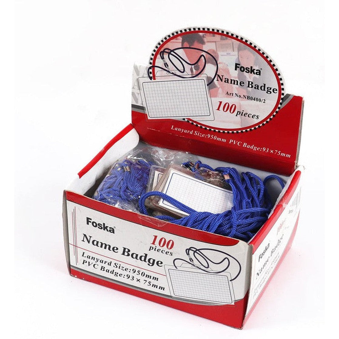Foska Name Badge Nb0400/2 100Pcs/Box 93 X 75 mm