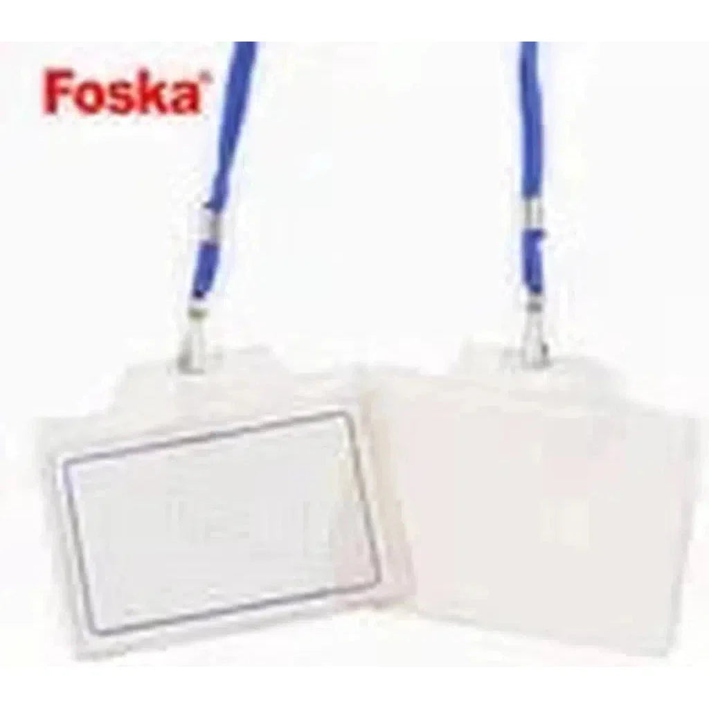 Foska Stationery Office School Good Quality Name Badge With Rope 93x75mm