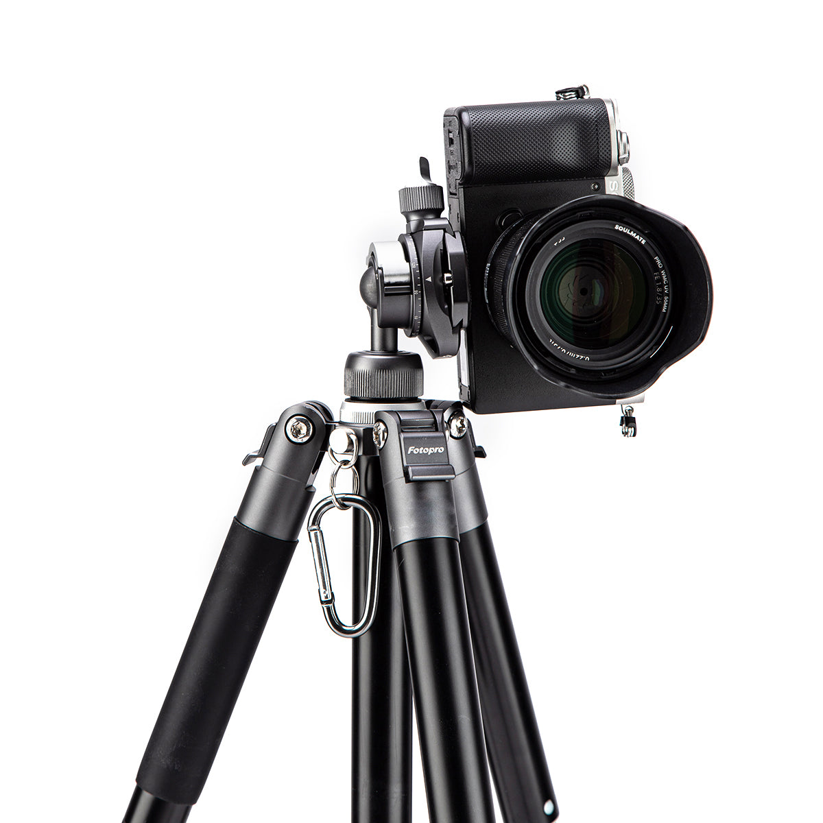 Fotopro Compact Aluminum Travel Tripod, FREE-1 GRAY