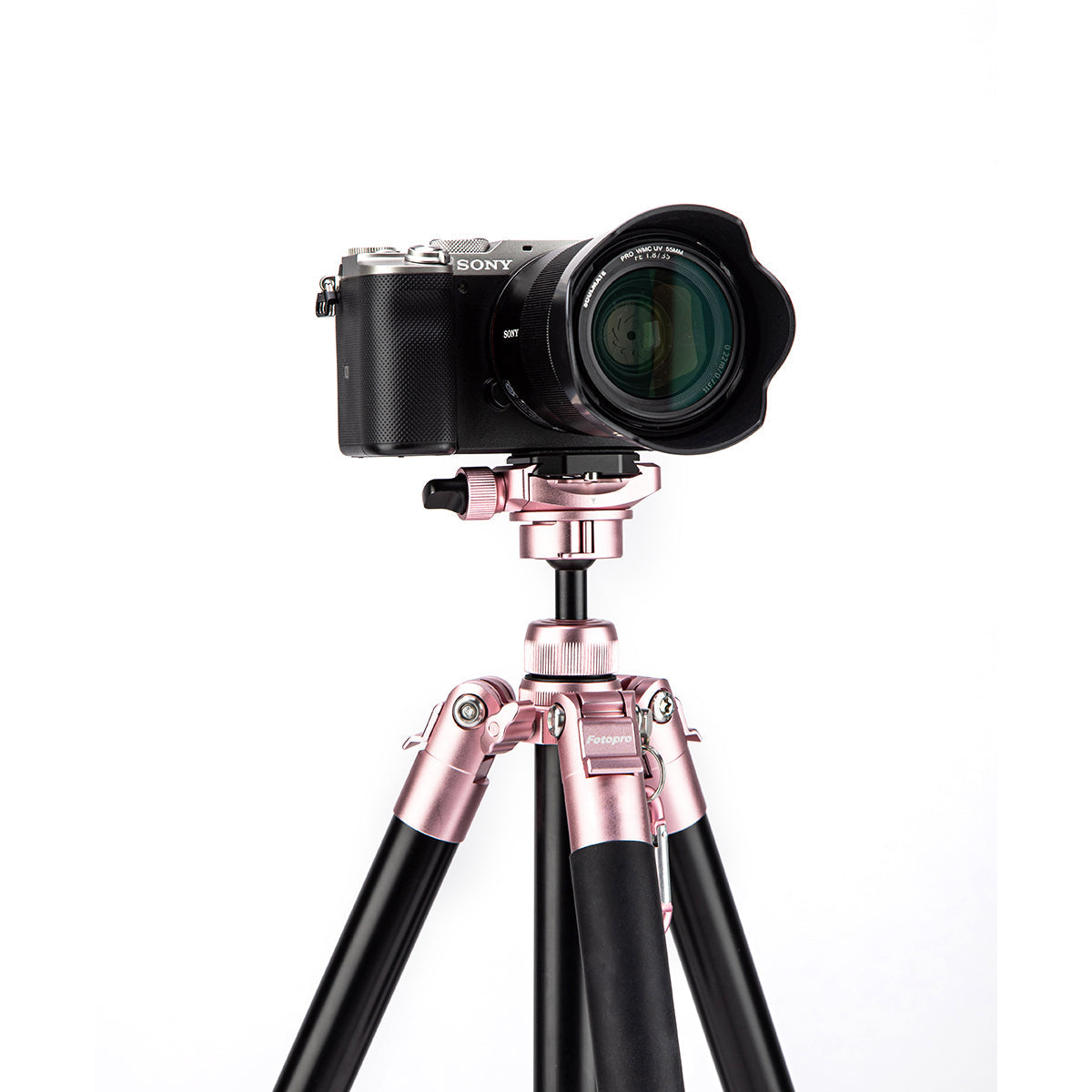 Fotopro Compact Aluminum Travel Tripod, FREE-1 ROSE GOLD - Rose Gold