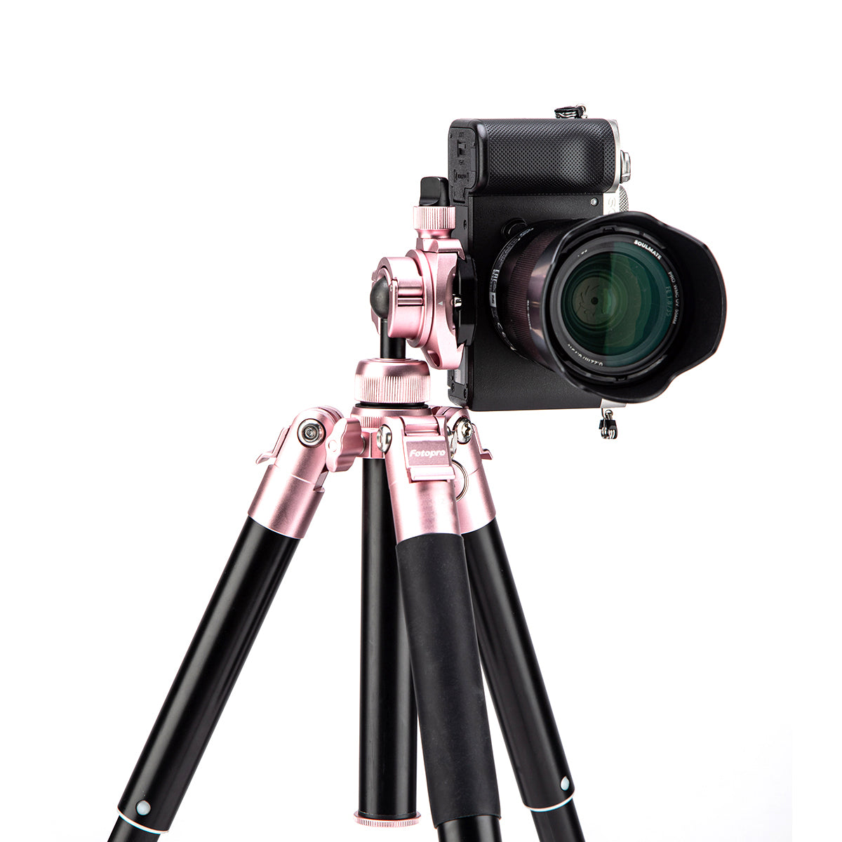 Fotopro Compact Aluminum Travel Tripod, FREE-1 ROSE GOLD - Rose Gold