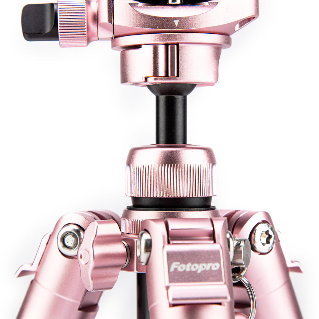 Fotopro Compact Aluminum Travel Tripod, FREE-1 ROSE GOLD - Rose Gold