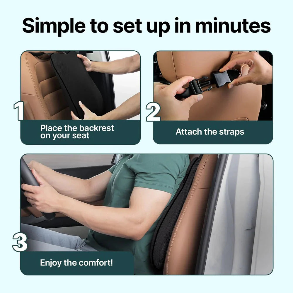 Frido Ultimate Car Backrest Cushion - Black