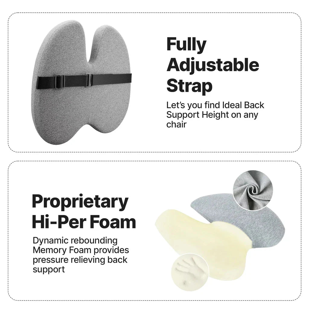 Frido Ultimate Pro Seat Cushion & Pro Backrest Cushion Combo - Grey
