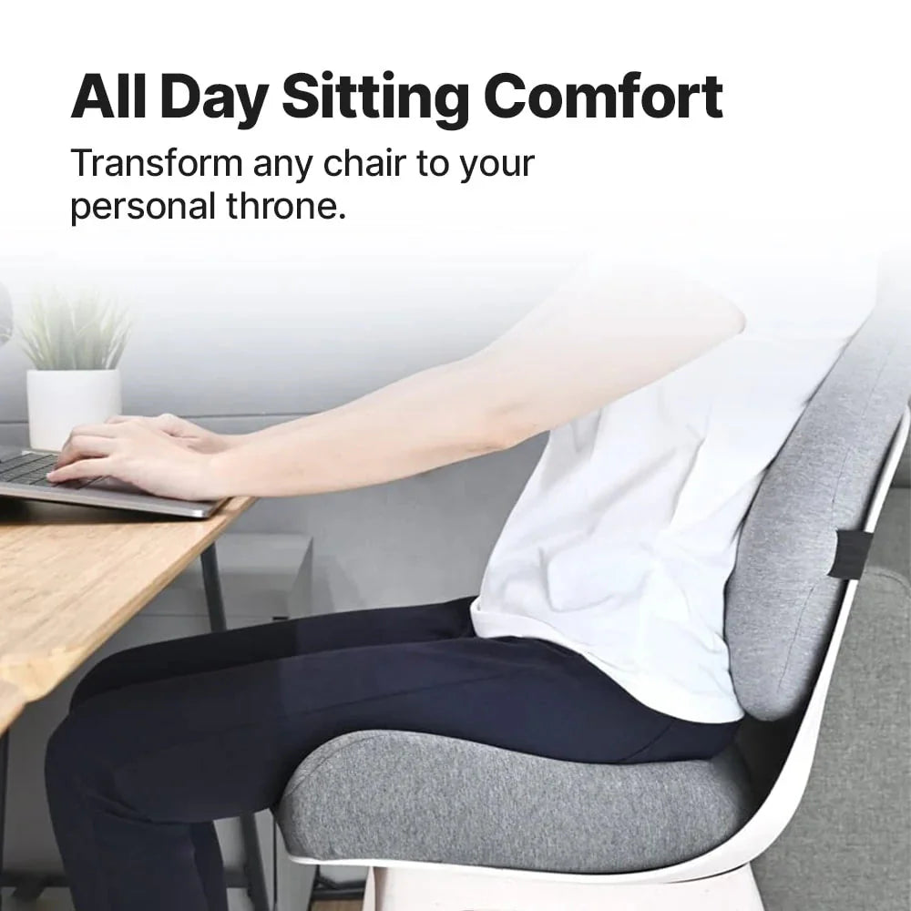 Frido Ultimate Pro Seat Cushion & Pro Backrest Cushion Combo - Grey