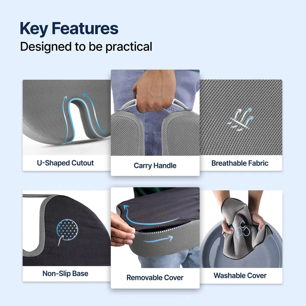 Frido Ultimate Tailbone Pain Relief Seat Cushion - Grey