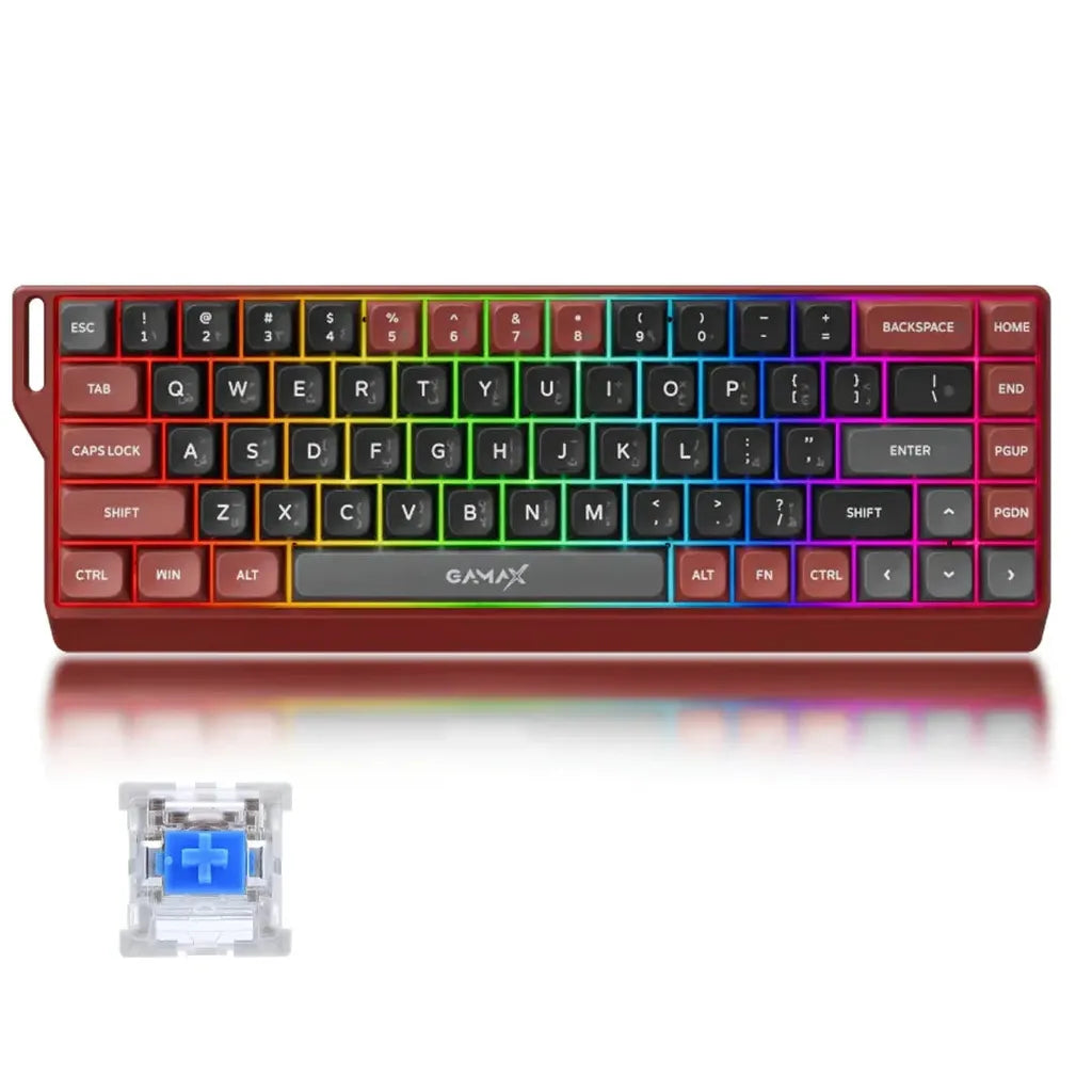 GAMAX GM-02 RGB Lighting Wireless Arabic/English Gaming Keyboard - 68 Keys