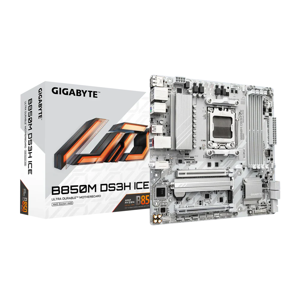 GIGABYTE B850M DS3H ICE DDR5 Motherboard - White